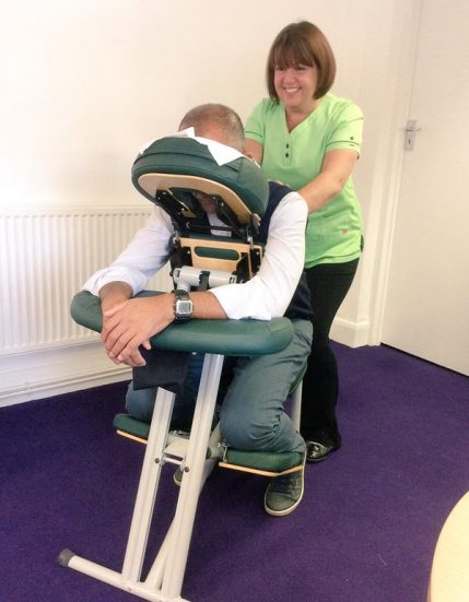 Chair Massage, neck, shoulder and back pain, seated massage,